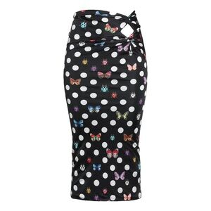 Versace x Dua Lipa Polka Dot Butterfly Knotted Midi Skirt IT38 XS NWT